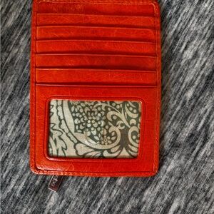 HOBO International Euro Card Holder Bright Orange Leather